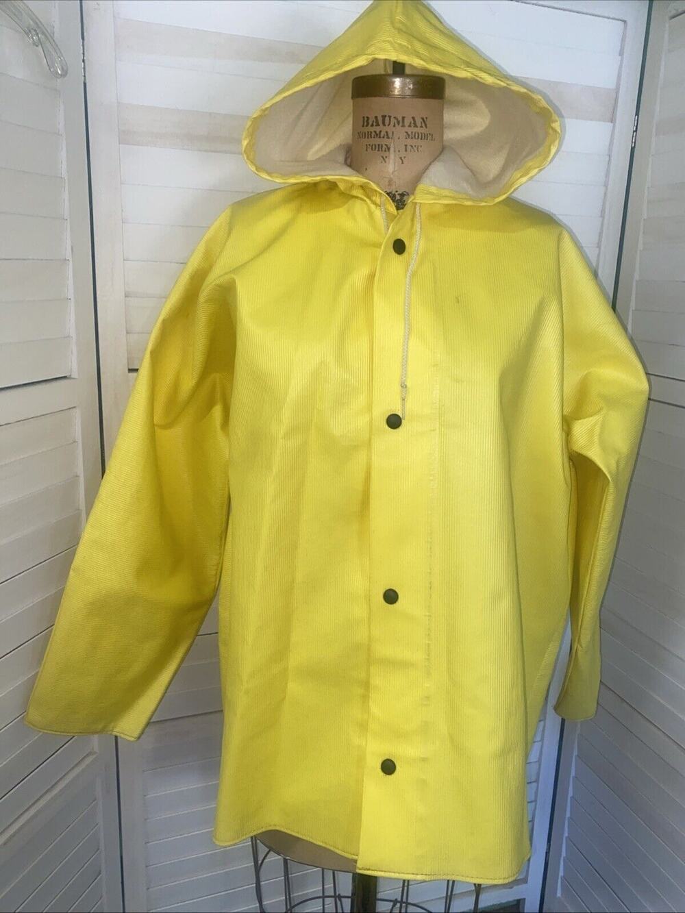 Vintage Tingley Series 2000 Lined Webdri Rain Jacket PVC Yellow USA Made Large